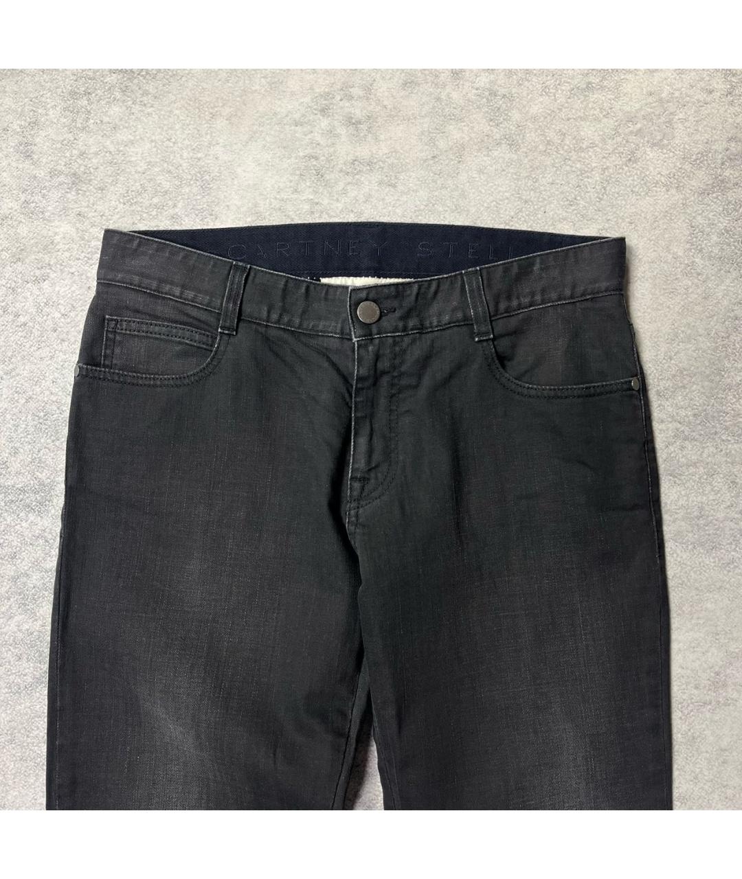 STELLA MCCARTNEY Антрацитовые хлопко-эластановые прямые джинсы, фото 2