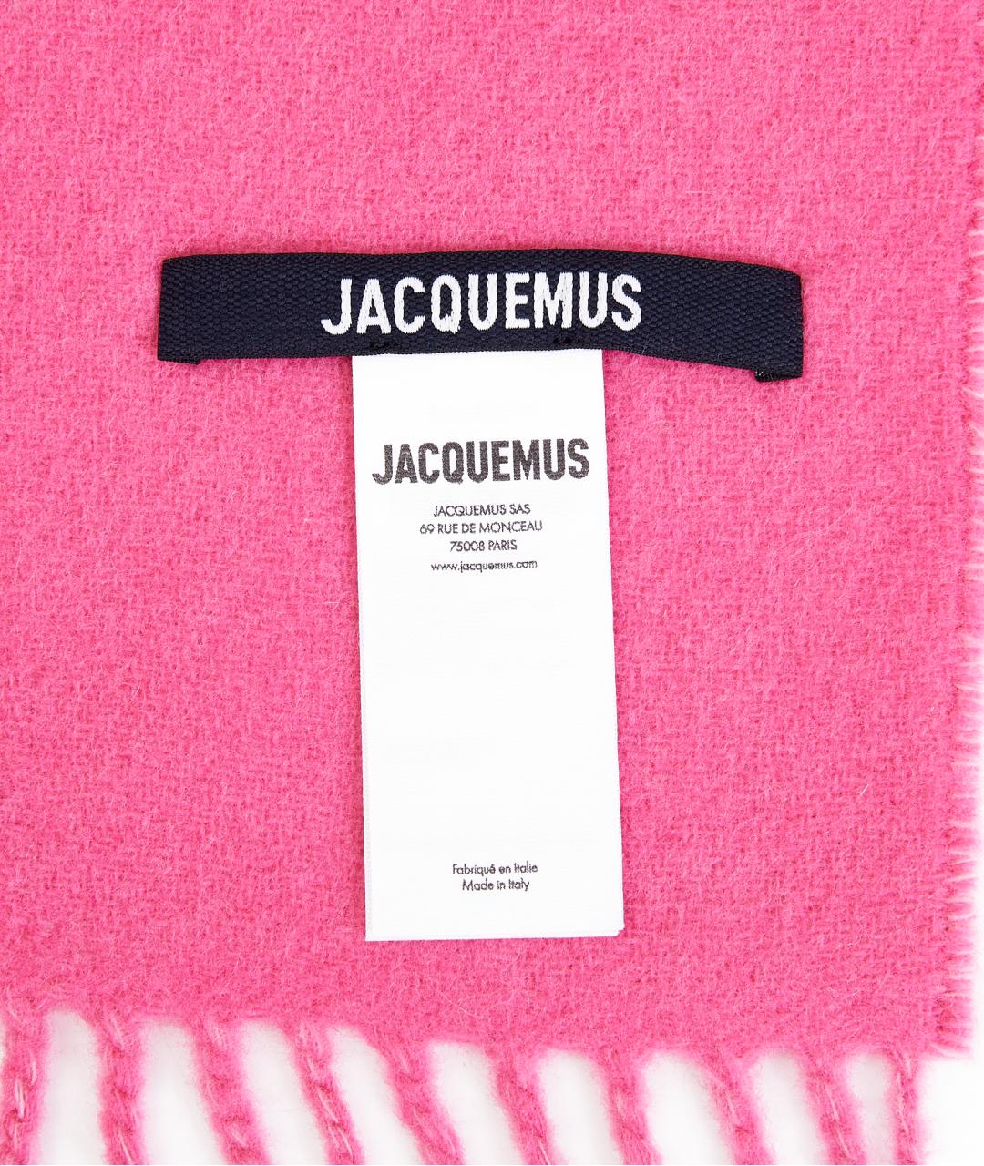 JACQUEMUS Розовый шерстяной шарф, фото 4