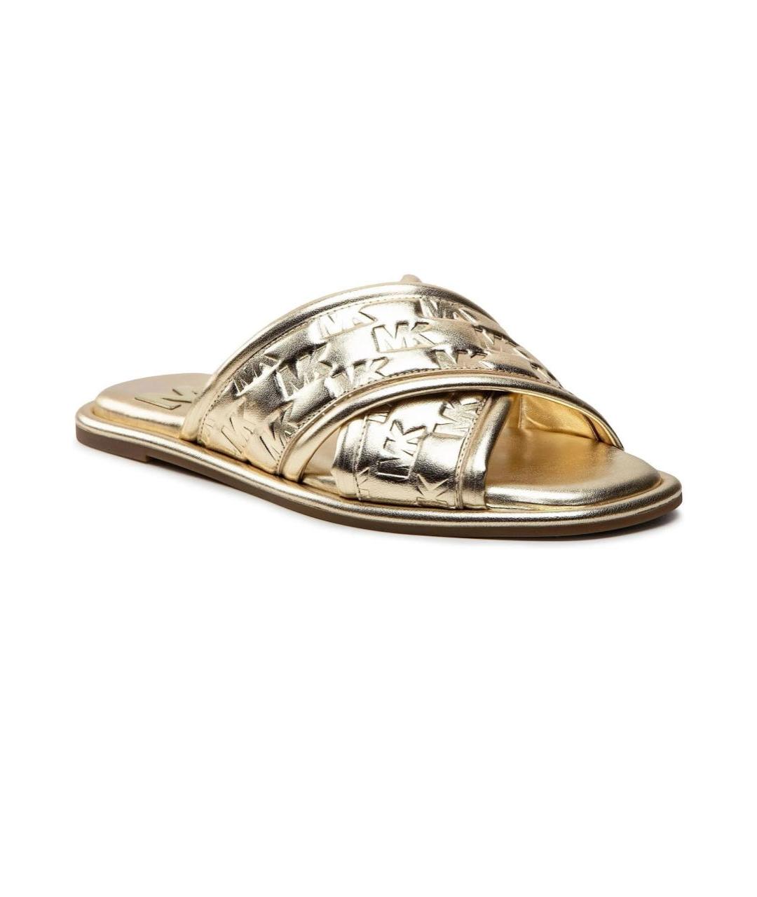 MICHAEL KORS Золотые шлепанцы, фото 3