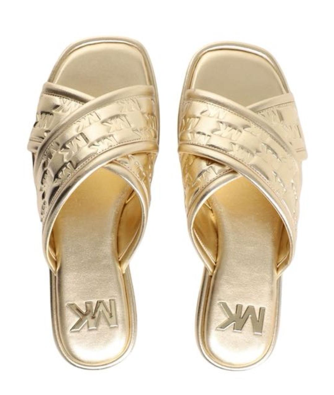 MICHAEL KORS Золотые шлепанцы, фото 4
