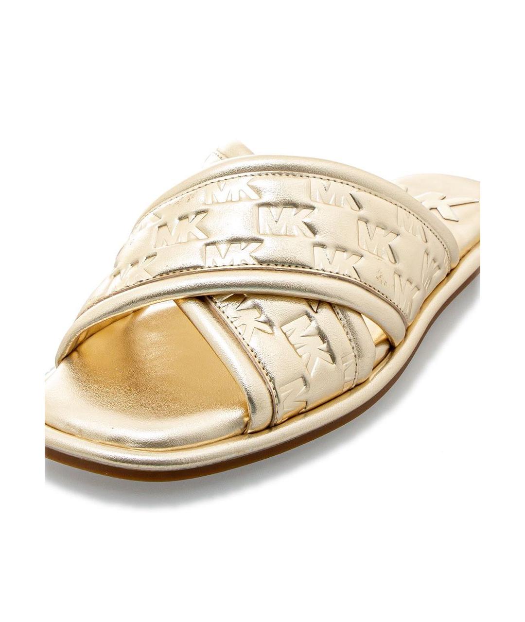 MICHAEL KORS Золотые шлепанцы, фото 5
