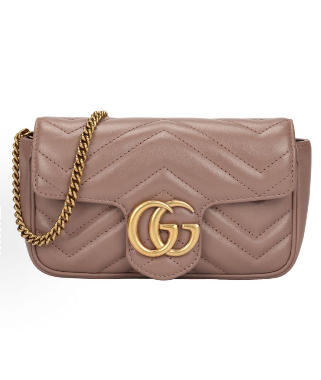 GUCCI Бежевая кожаная сумка через плечо, фото 4