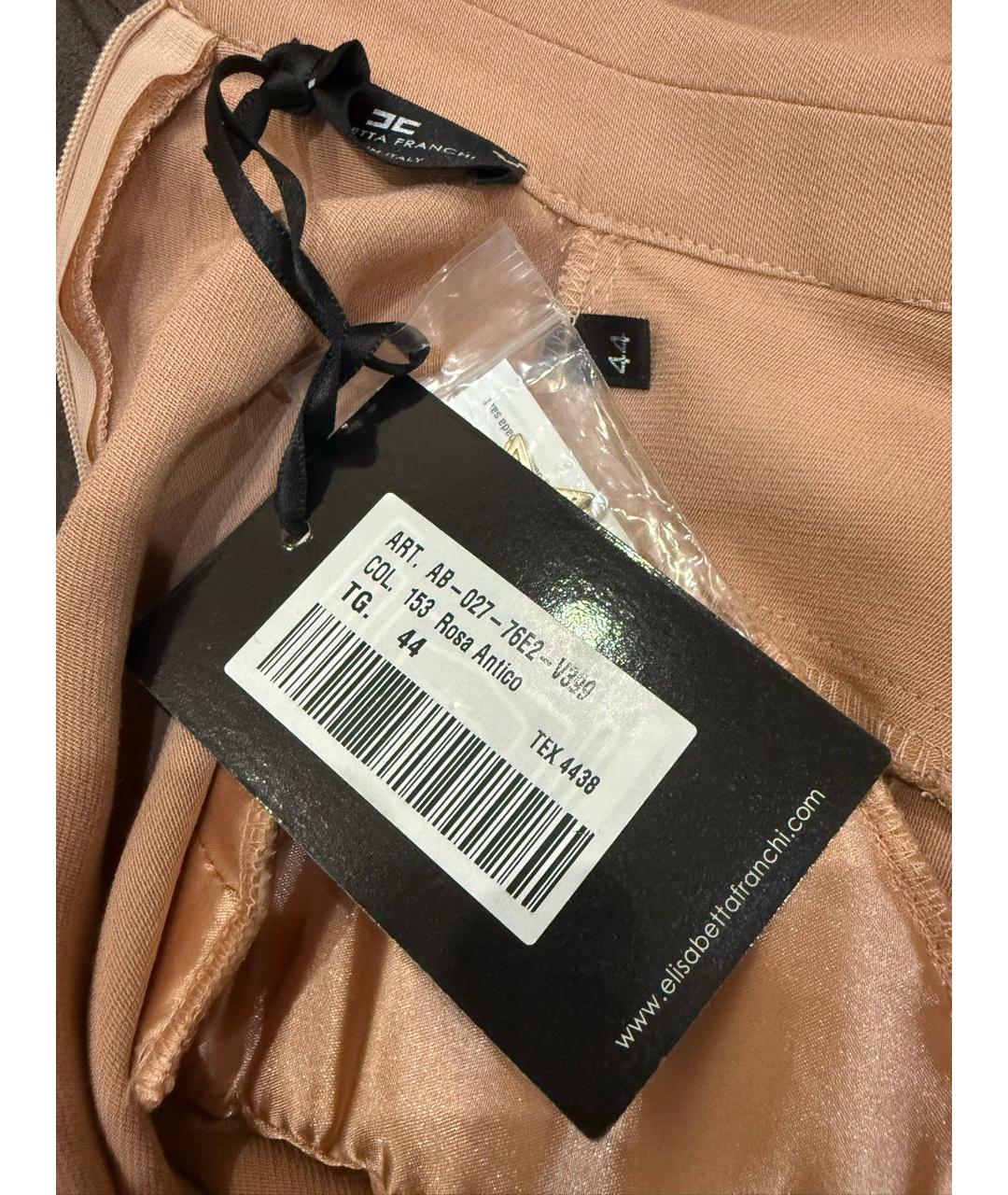 ELISABETTA FRANCHI Бежевое вискозное повседневное платье, фото 7
