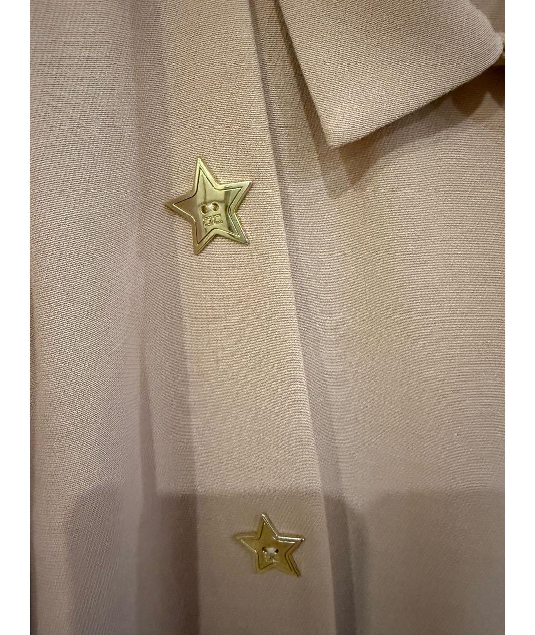 ELISABETTA FRANCHI Бежевое вискозное повседневное платье, фото 4