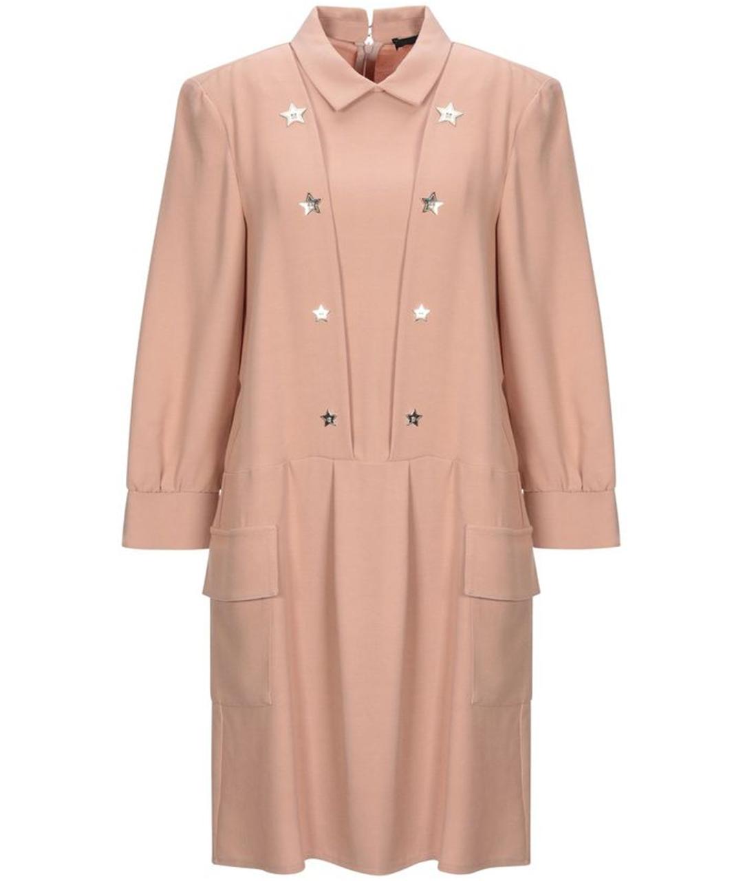 ELISABETTA FRANCHI Бежевое вискозное повседневное платье, фото 1