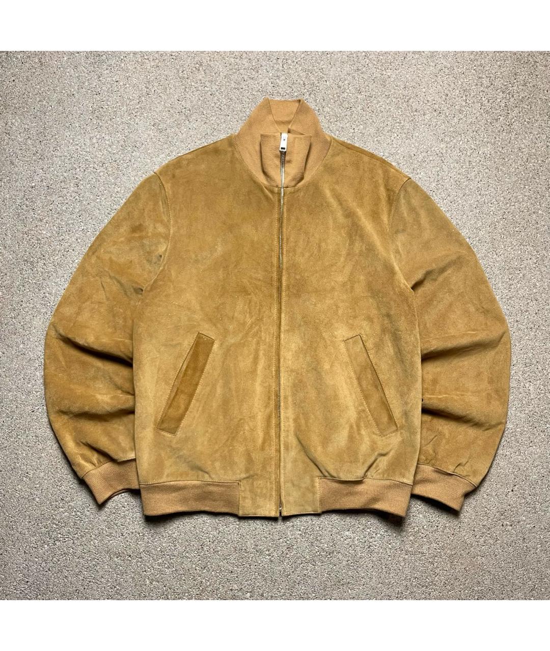 SANDRO Горчичная замшевая куртка, фото 3