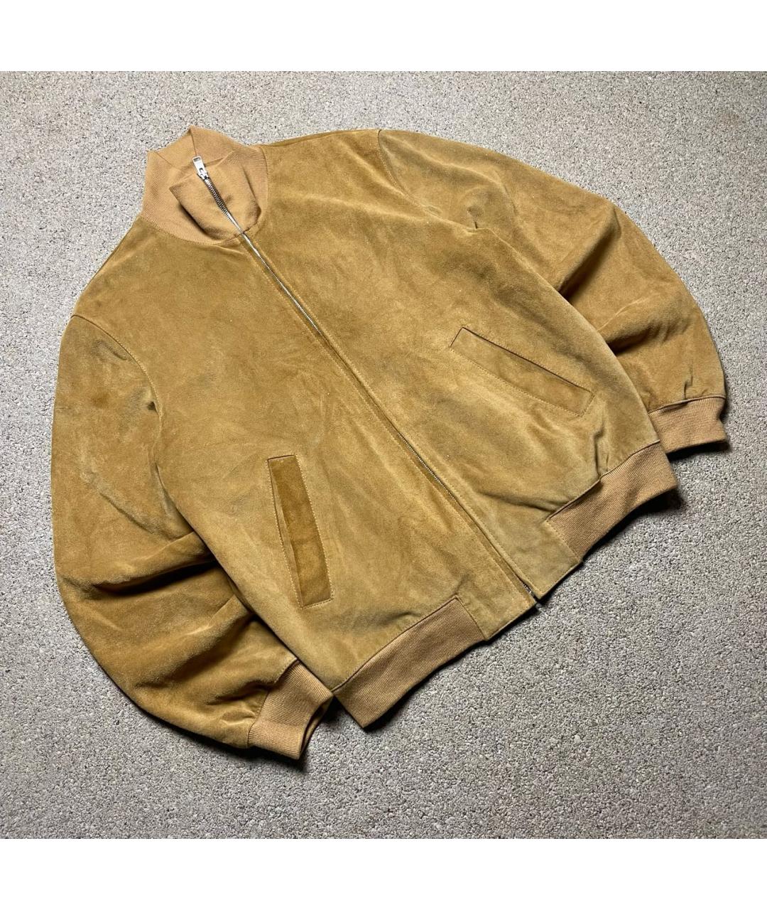 SANDRO Горчичная замшевая куртка, фото 5