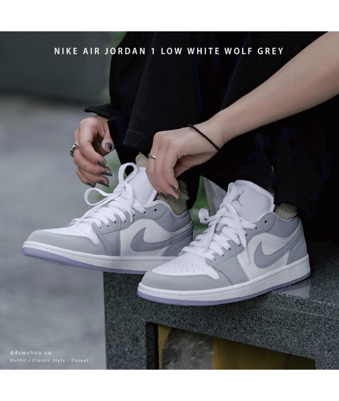 JORDAN Серые кожаные кроссовки, фото 4