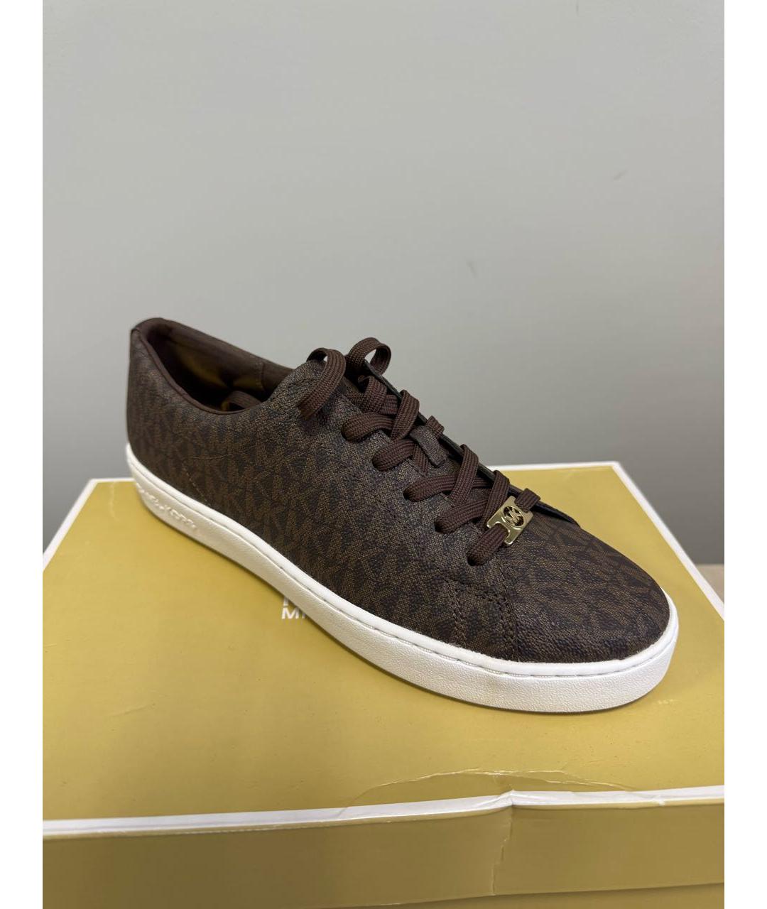 MICHAEL KORS Коричневые кожаные кеды, фото 6