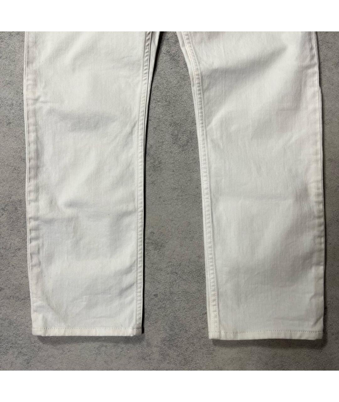 BURBERRY Белые хлопко-эластановые прямые джинсы, фото 2