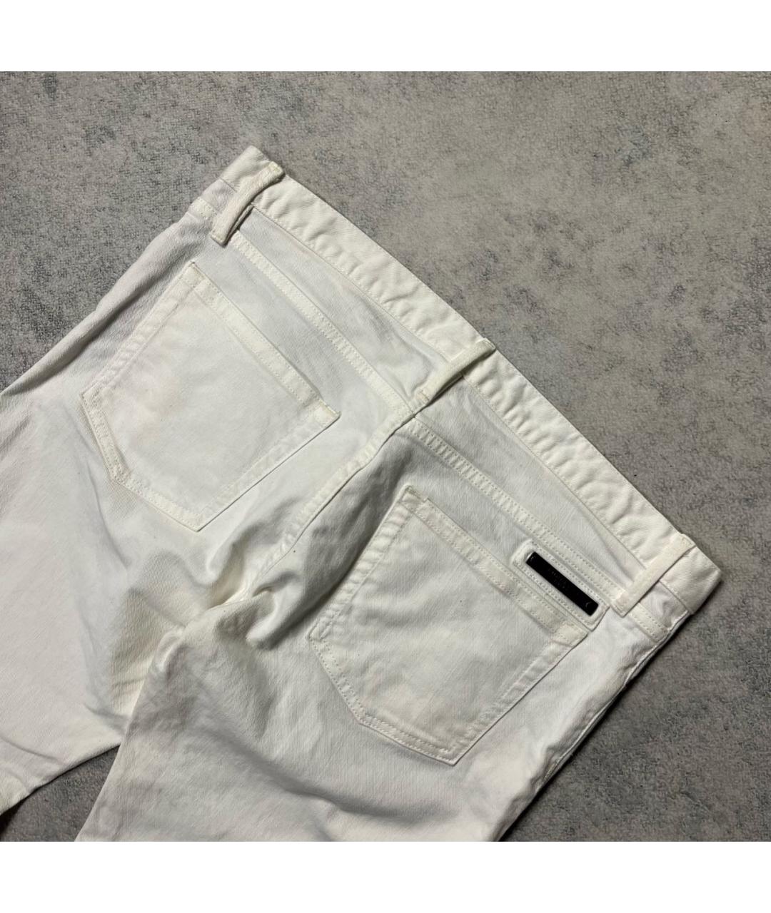 BURBERRY Белые хлопко-эластановые прямые джинсы, фото 6