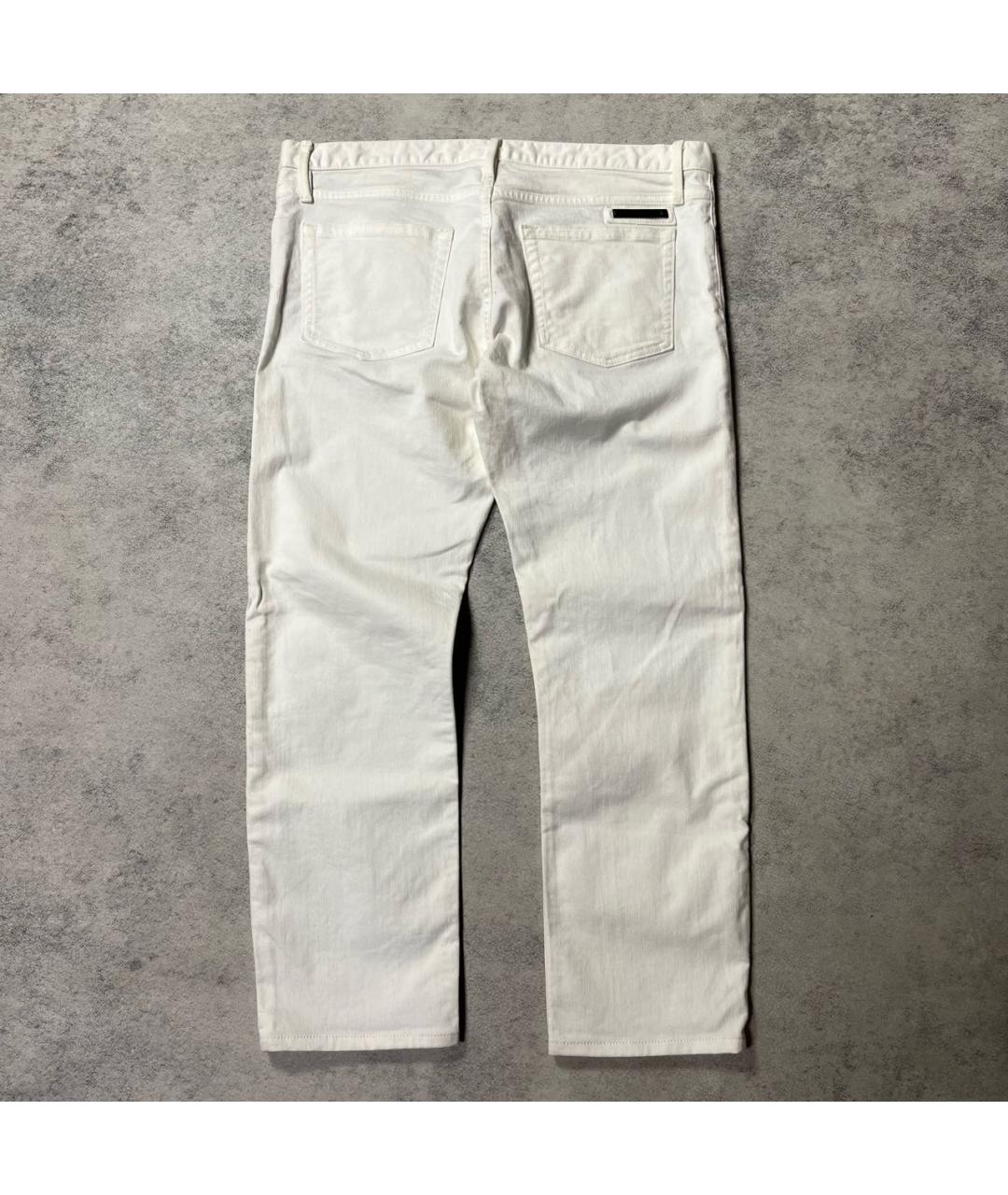BURBERRY Белые хлопко-эластановые прямые джинсы, фото 4
