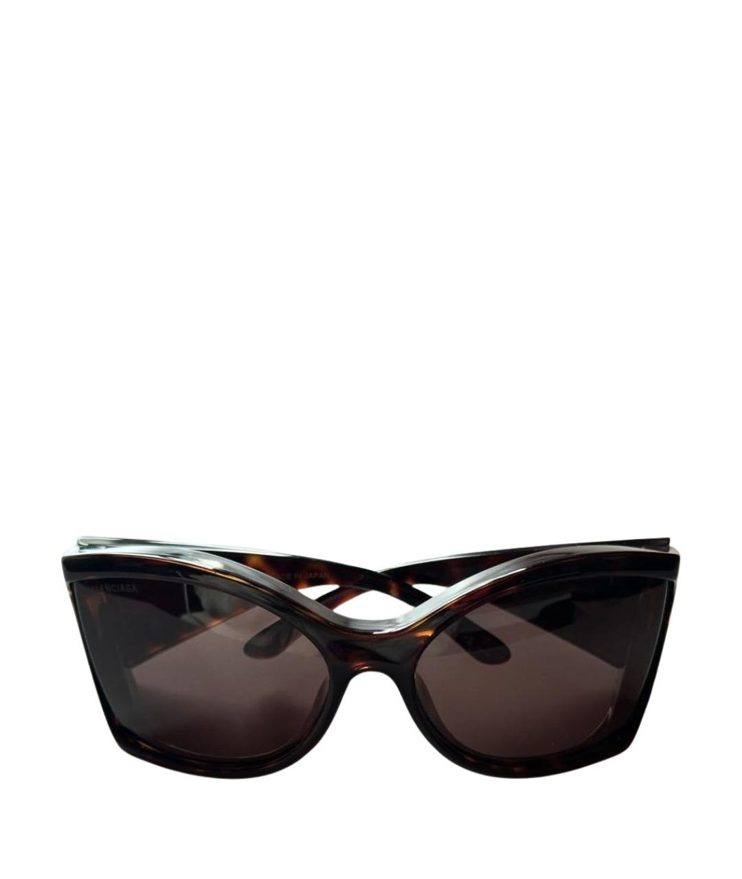 BALENCIAGA Коричневые пластиковые солнцезащитные очки, фото 1