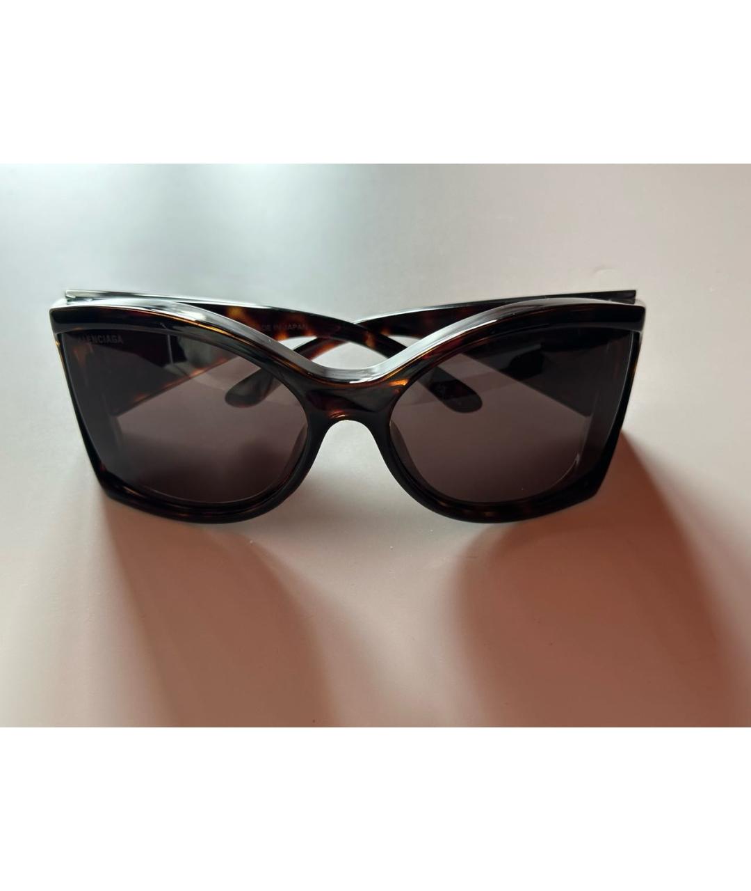 BALENCIAGA Коричневые пластиковые солнцезащитные очки, фото 7