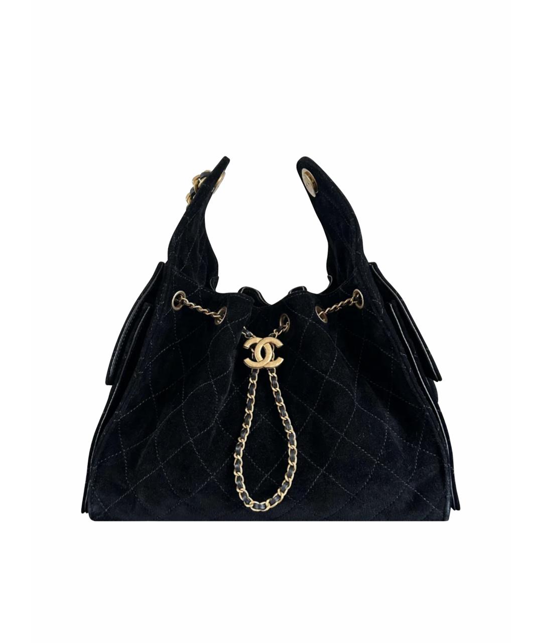 CHANEL Черная замшевая сумка тоут, фото 1