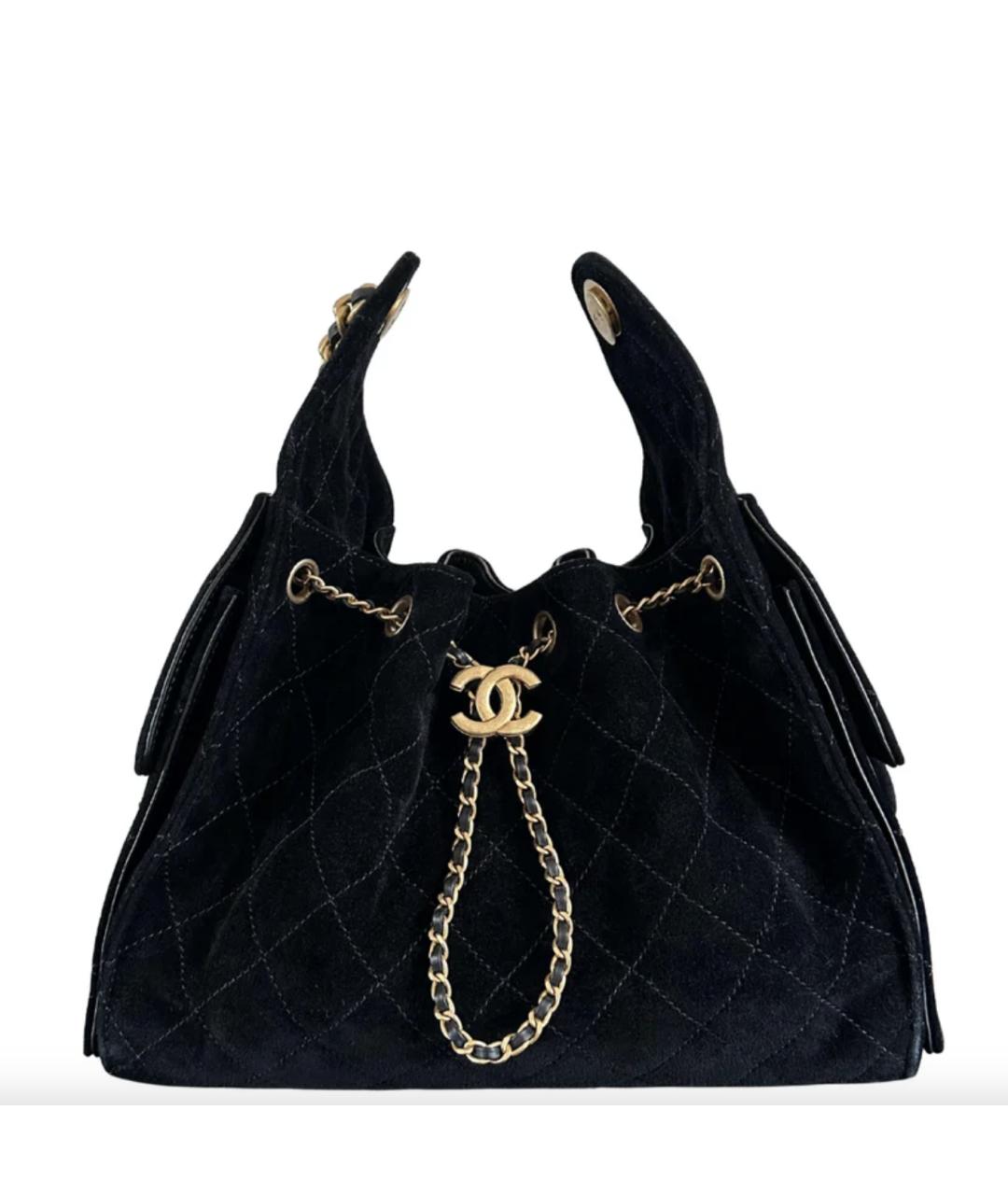 CHANEL Черная замшевая сумка тоут, фото 3