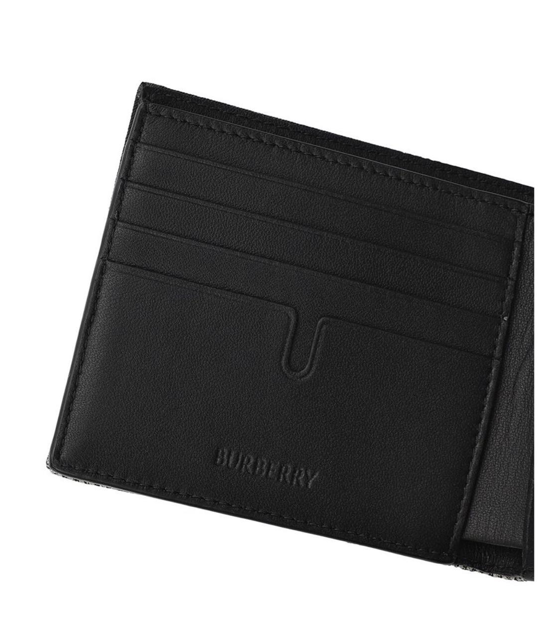 BURBERRY Черный кожаный кошелек, фото 4