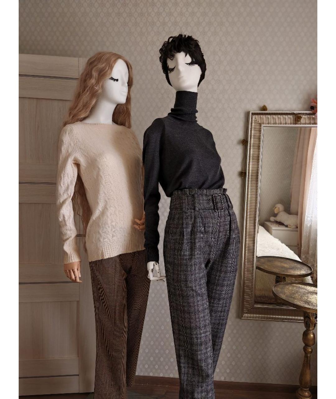 BRUNELLO CUCINELLI Серые шерстяные прямые брюки, фото 8