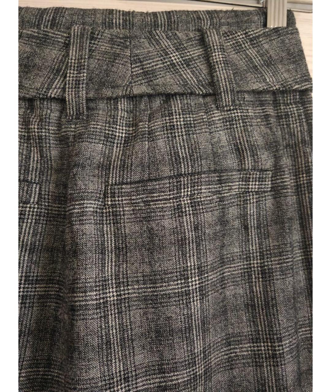 BRUNELLO CUCINELLI Серые шерстяные прямые брюки, фото 4