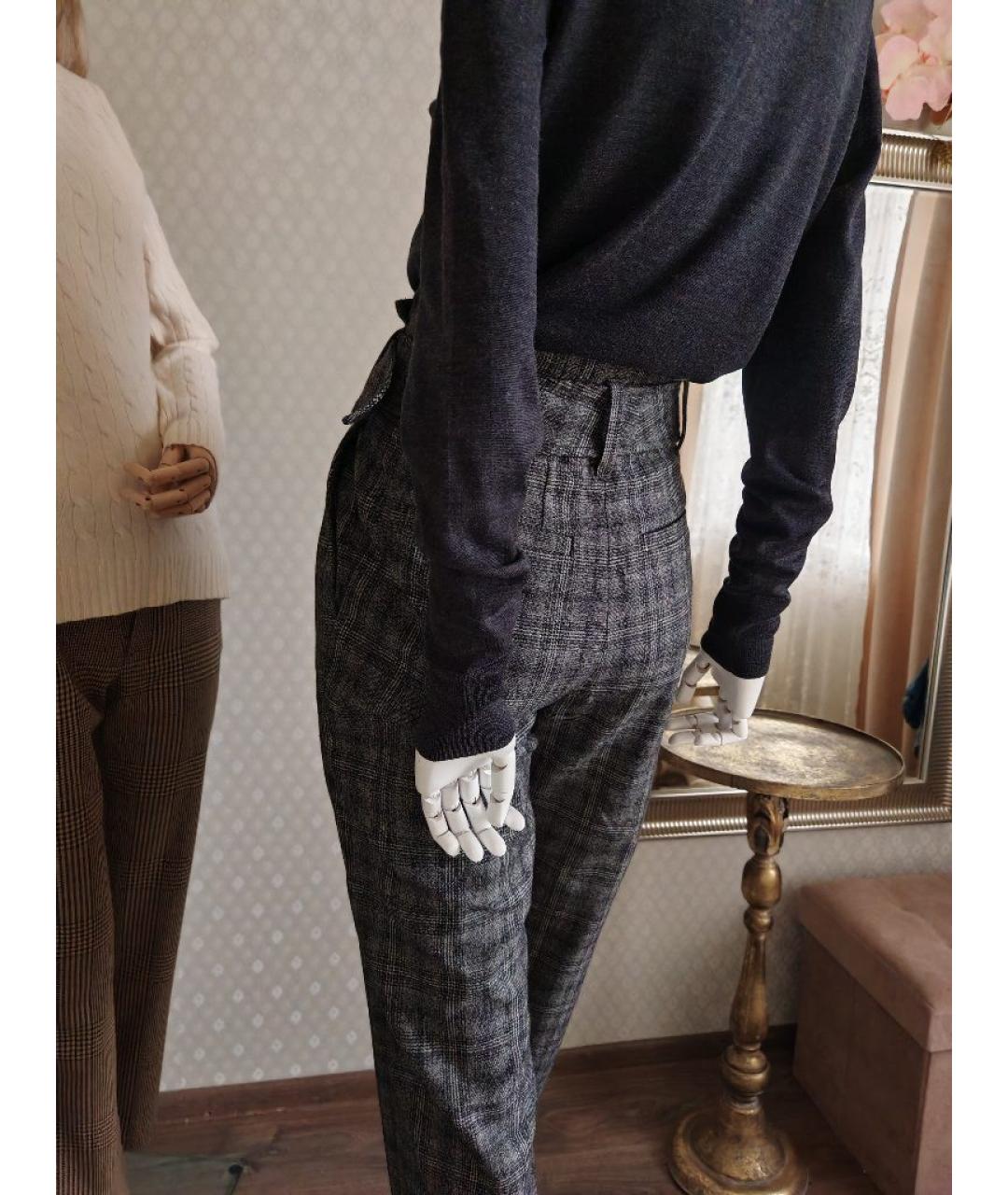 BRUNELLO CUCINELLI Серые шерстяные прямые брюки, фото 9