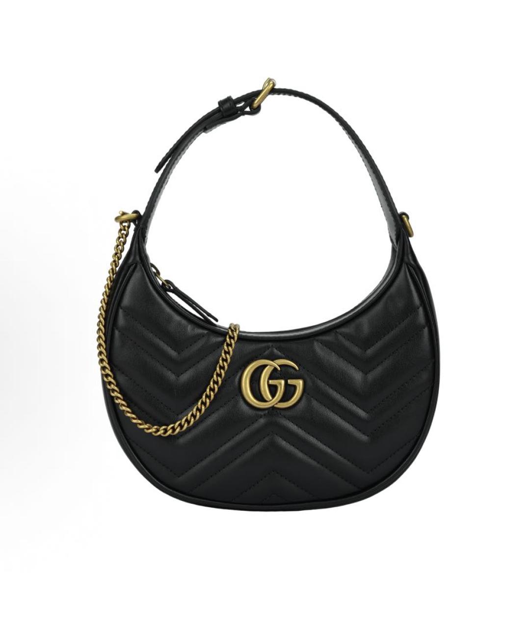 GUCCI Черная кожаная сумка с короткими ручками, фото 4