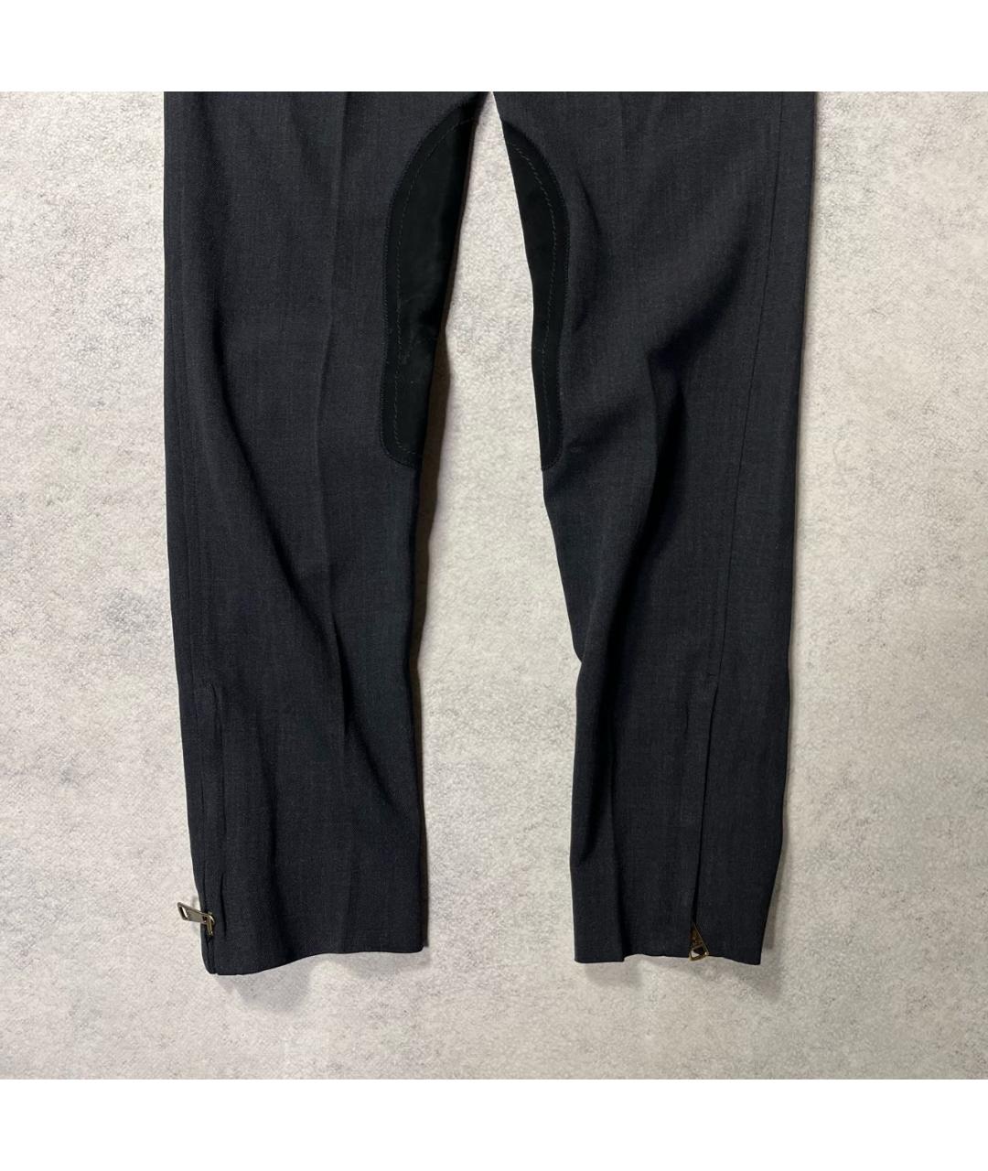 DOLCE&GABBANA Черные шерстяные прямые брюки, фото 7