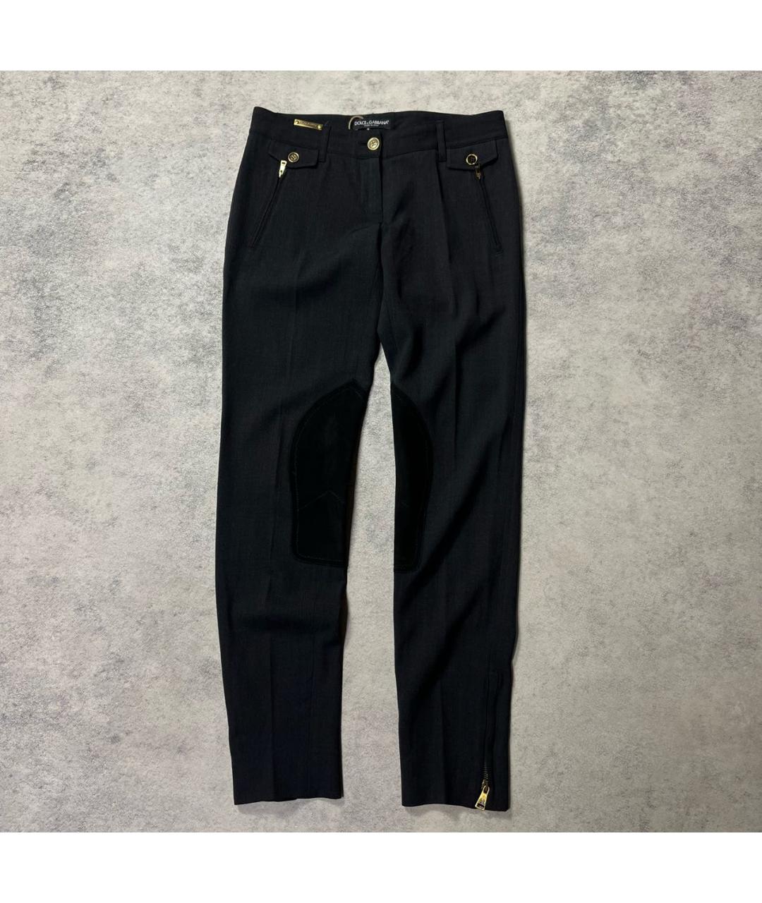 DOLCE&GABBANA Черные шерстяные прямые брюки, фото 9