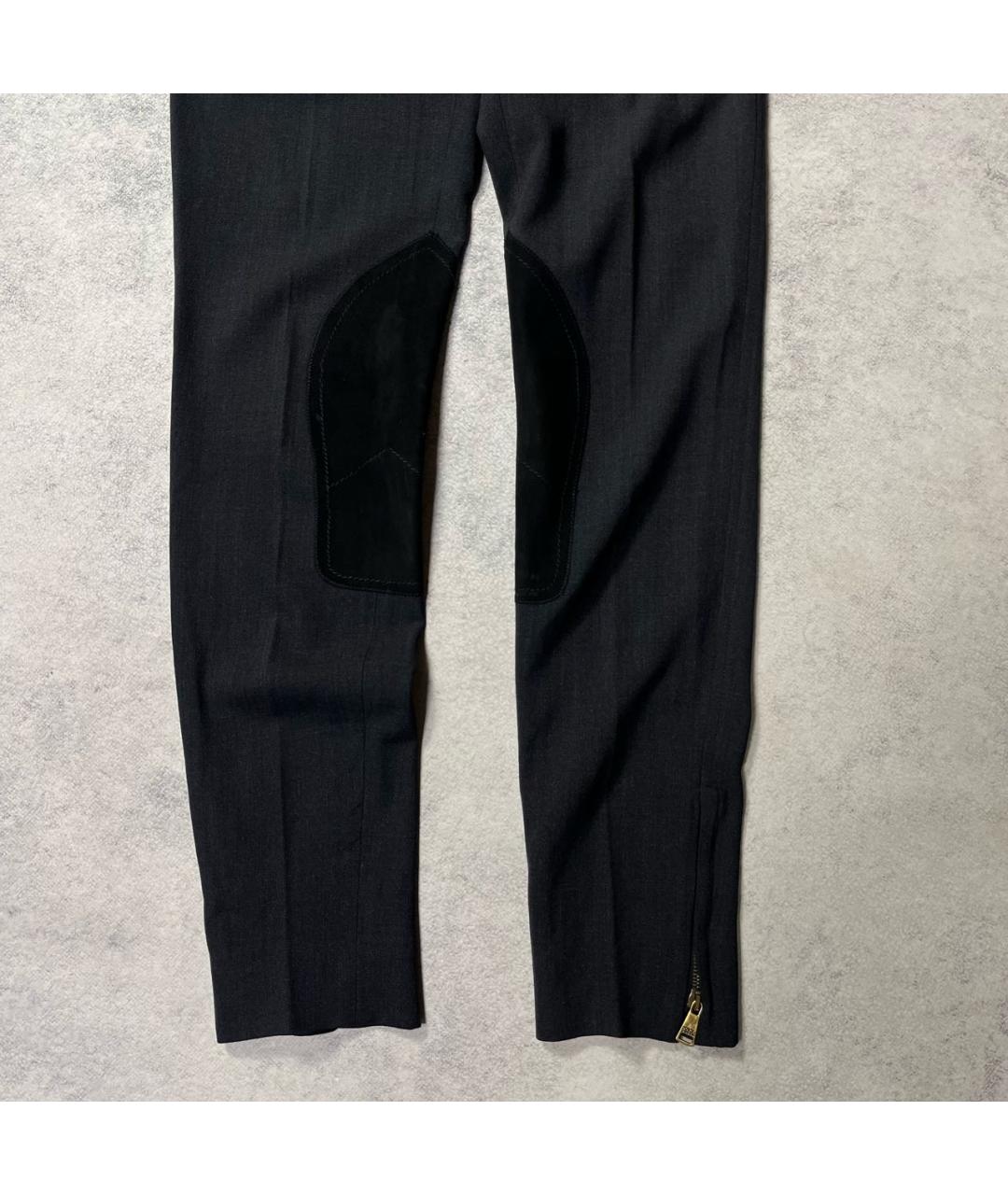 DOLCE&GABBANA Черные шерстяные прямые брюки, фото 3