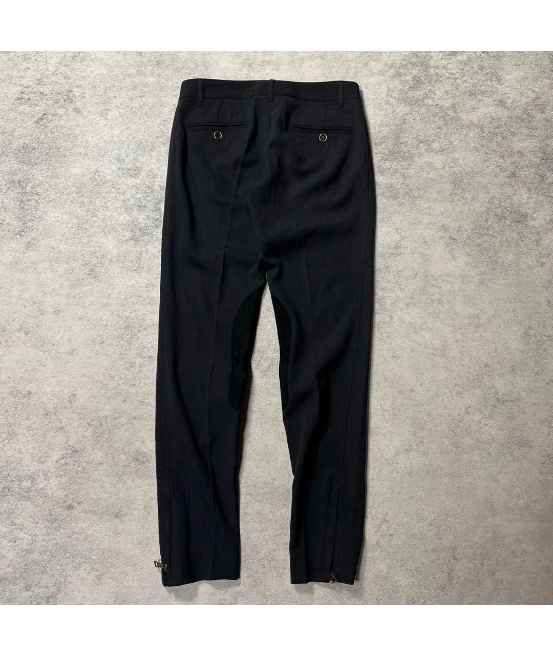 DOLCE&GABBANA Черные шерстяные прямые брюки, фото 5