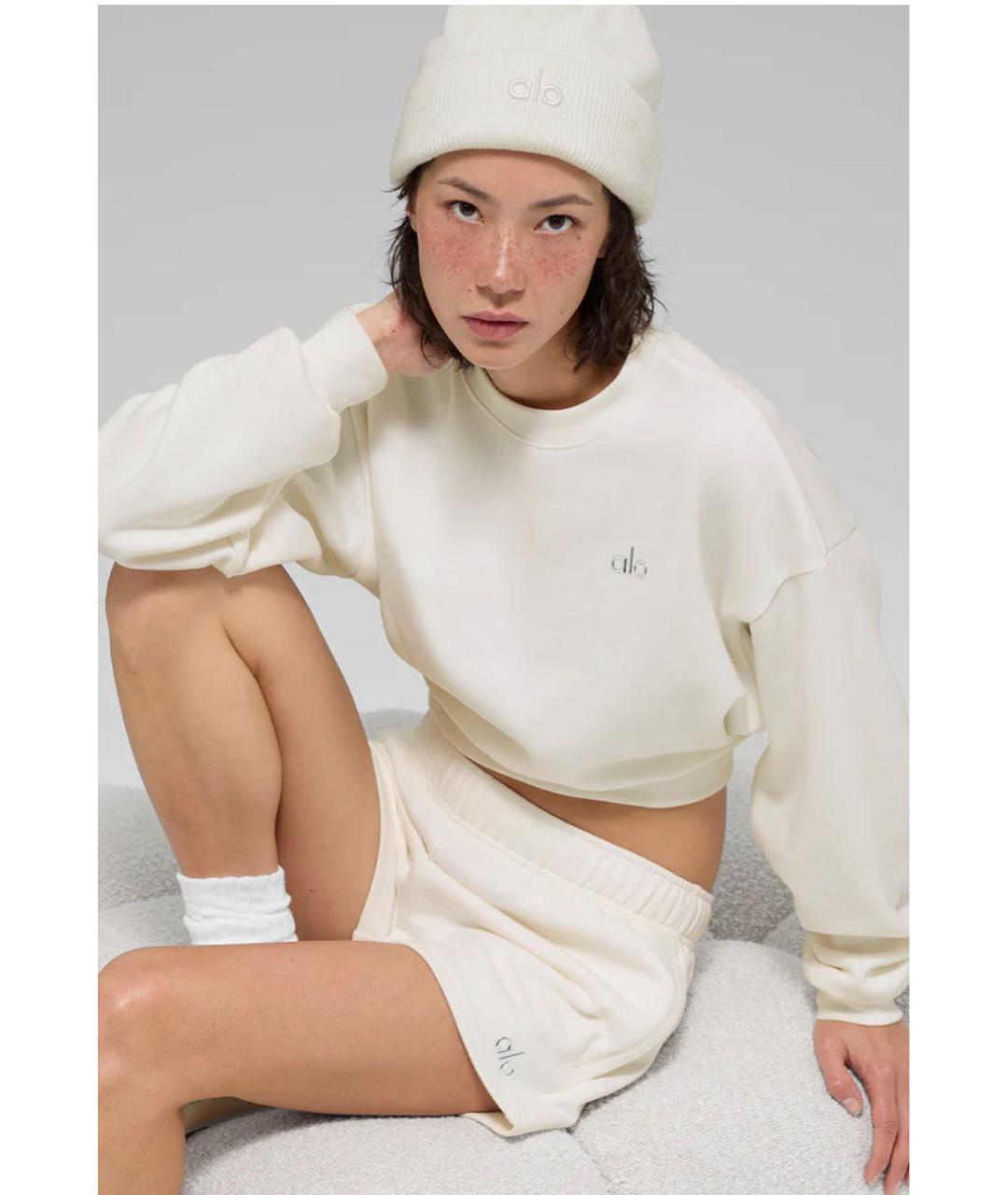 ALO YOGA Белая хлопковая шапка, фото 3