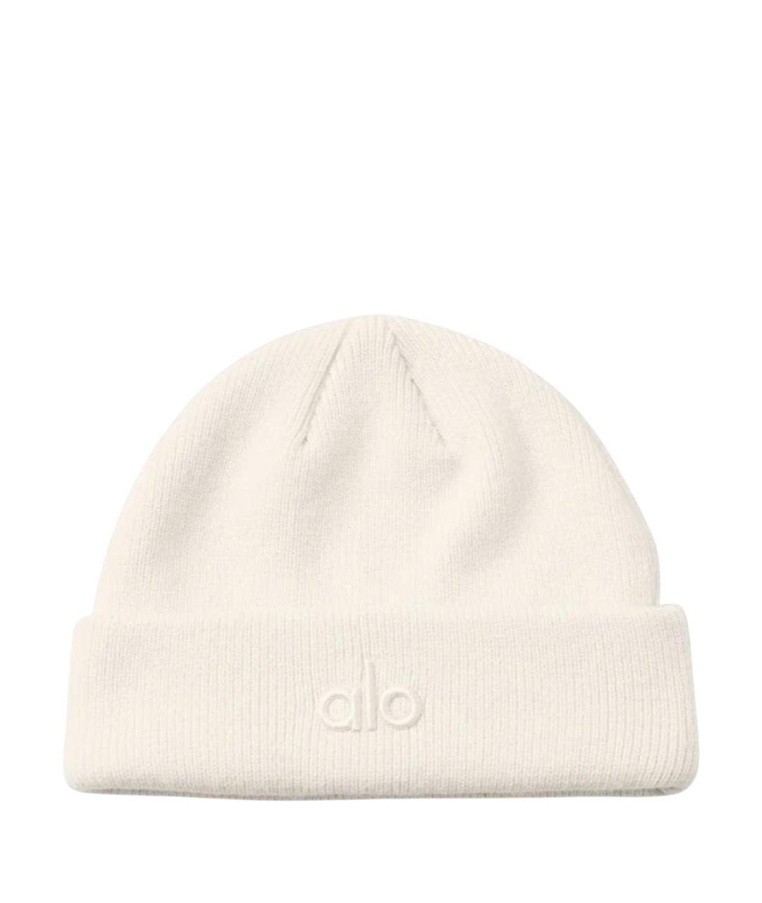 ALO YOGA Белая хлопковая шапка, фото 1