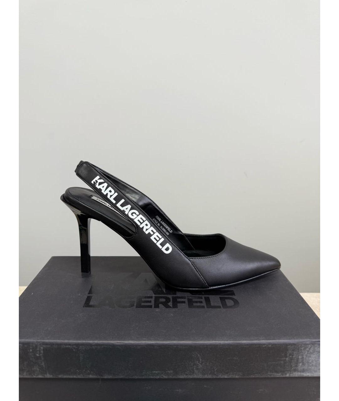 KARL LAGERFELD Черные кожаные туфли, фото 2