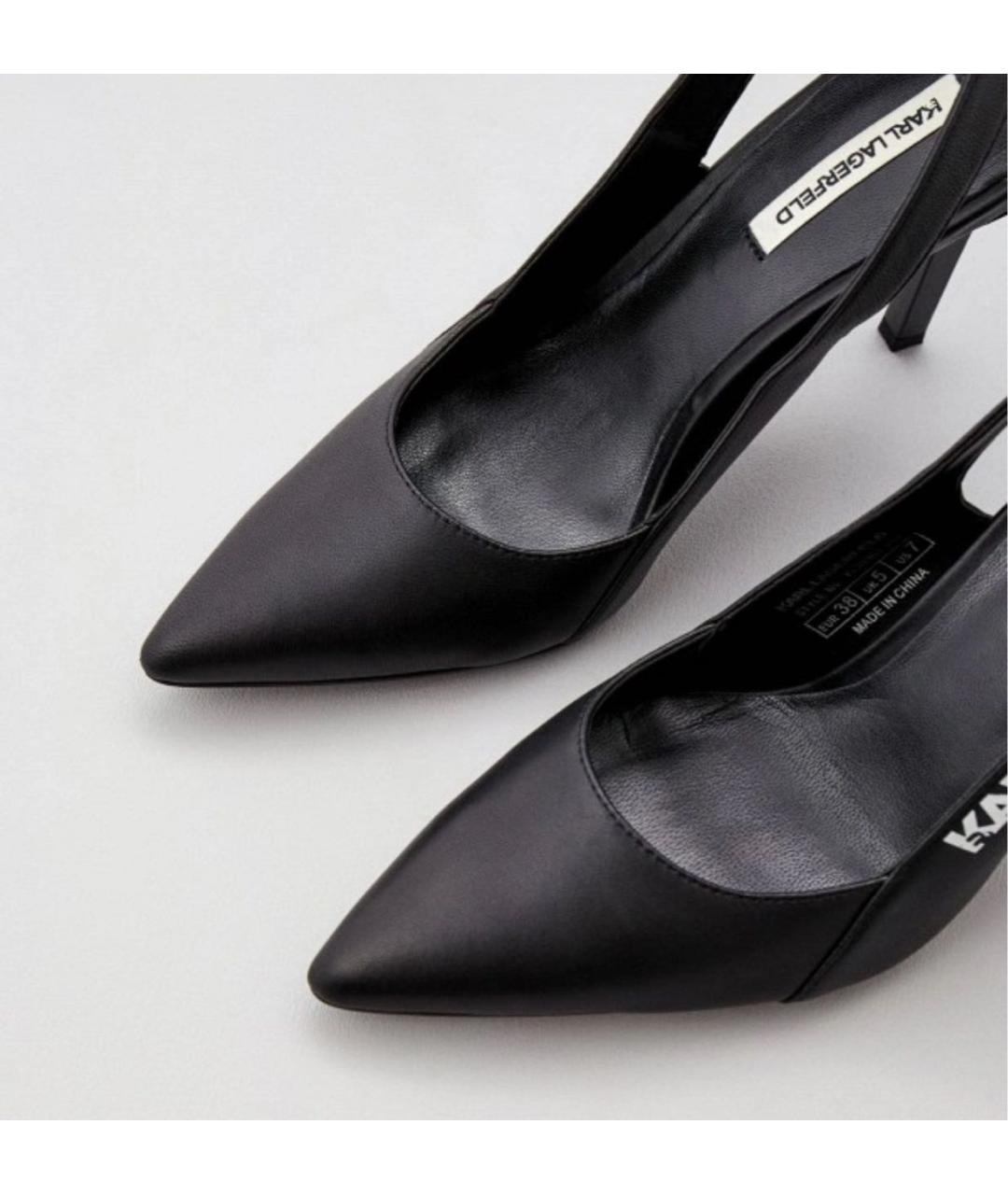 KARL LAGERFELD Черные кожаные туфли, фото 6