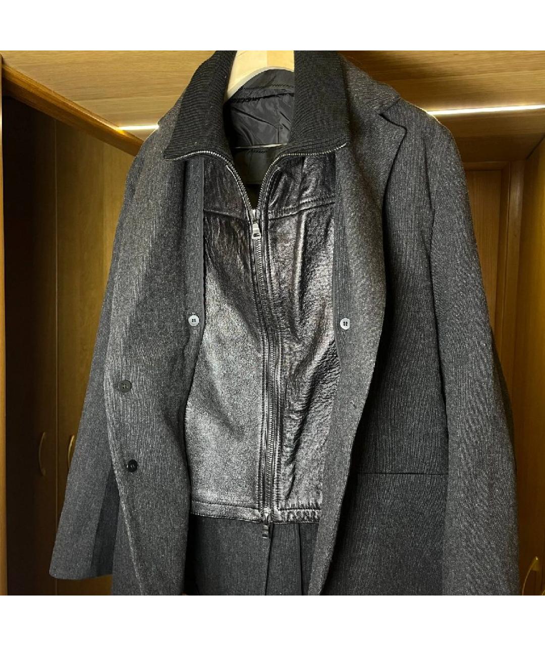 PRADA Антрацитовое шерстяное пальто, фото 2