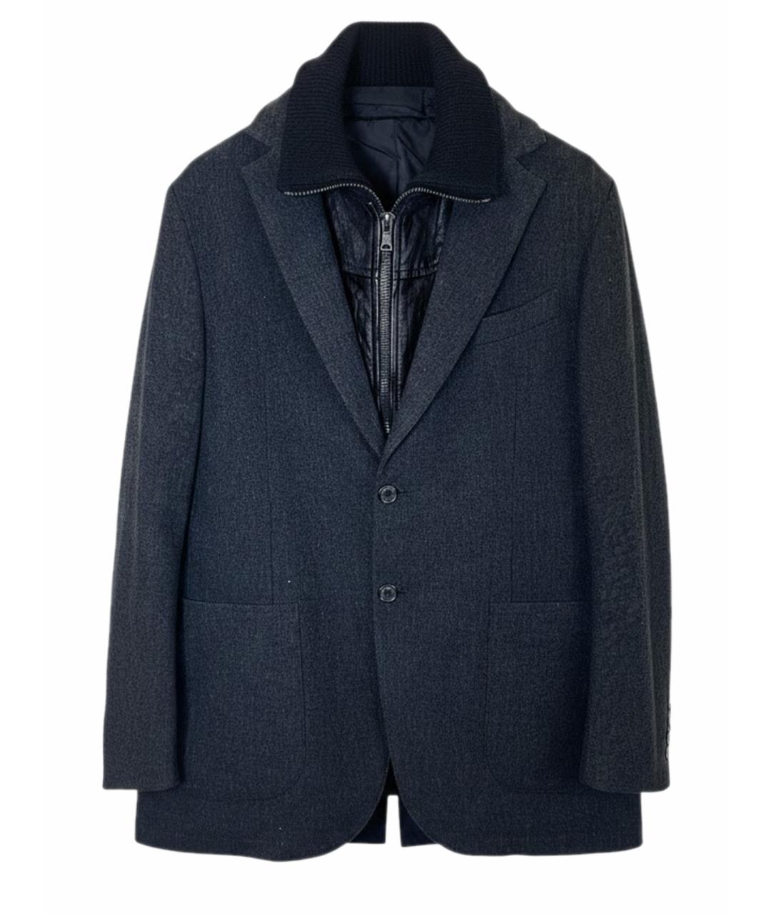 PRADA Антрацитовое шерстяное пальто, фото 1