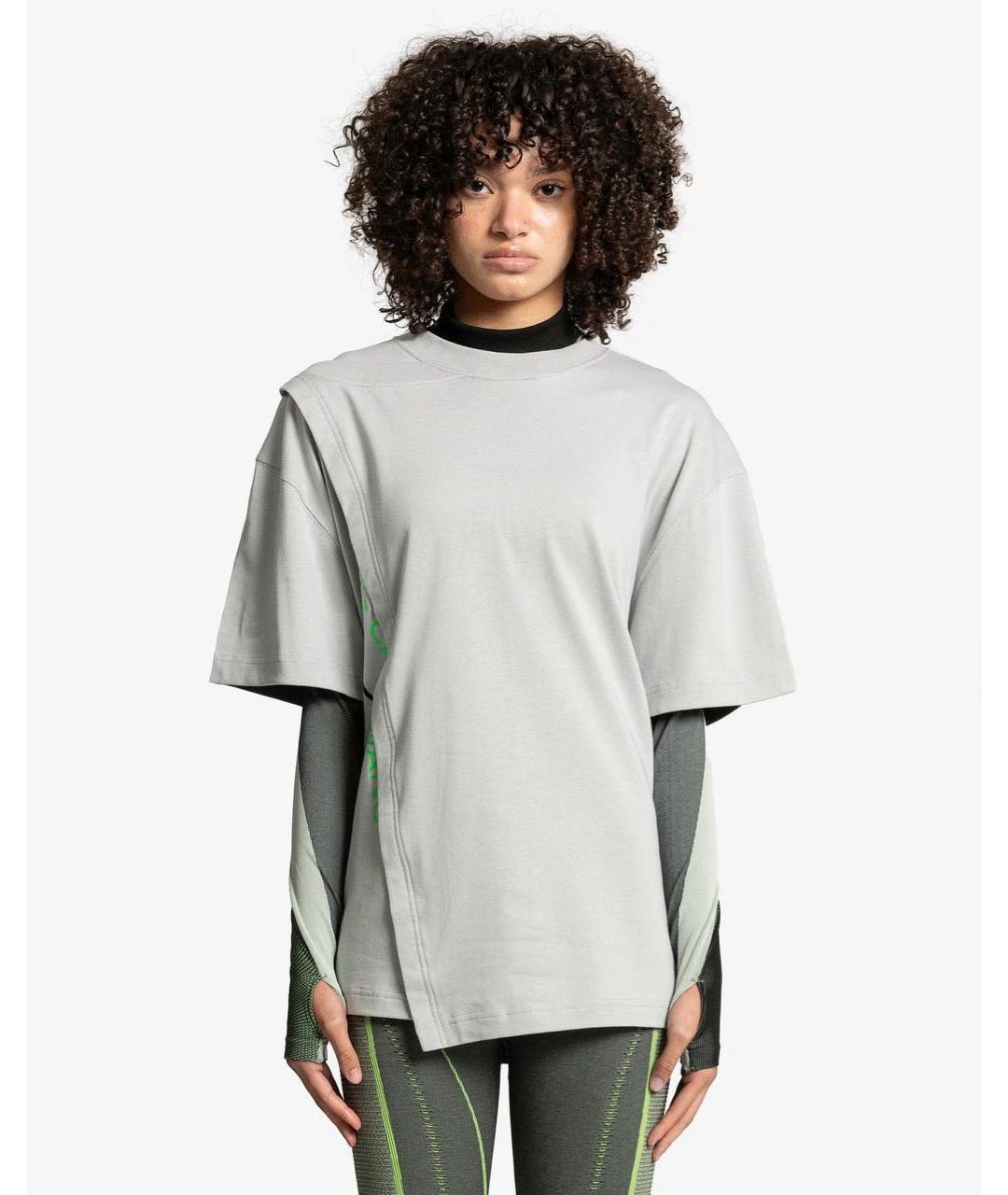 NIKE Серая хлопковая футболка, фото 2