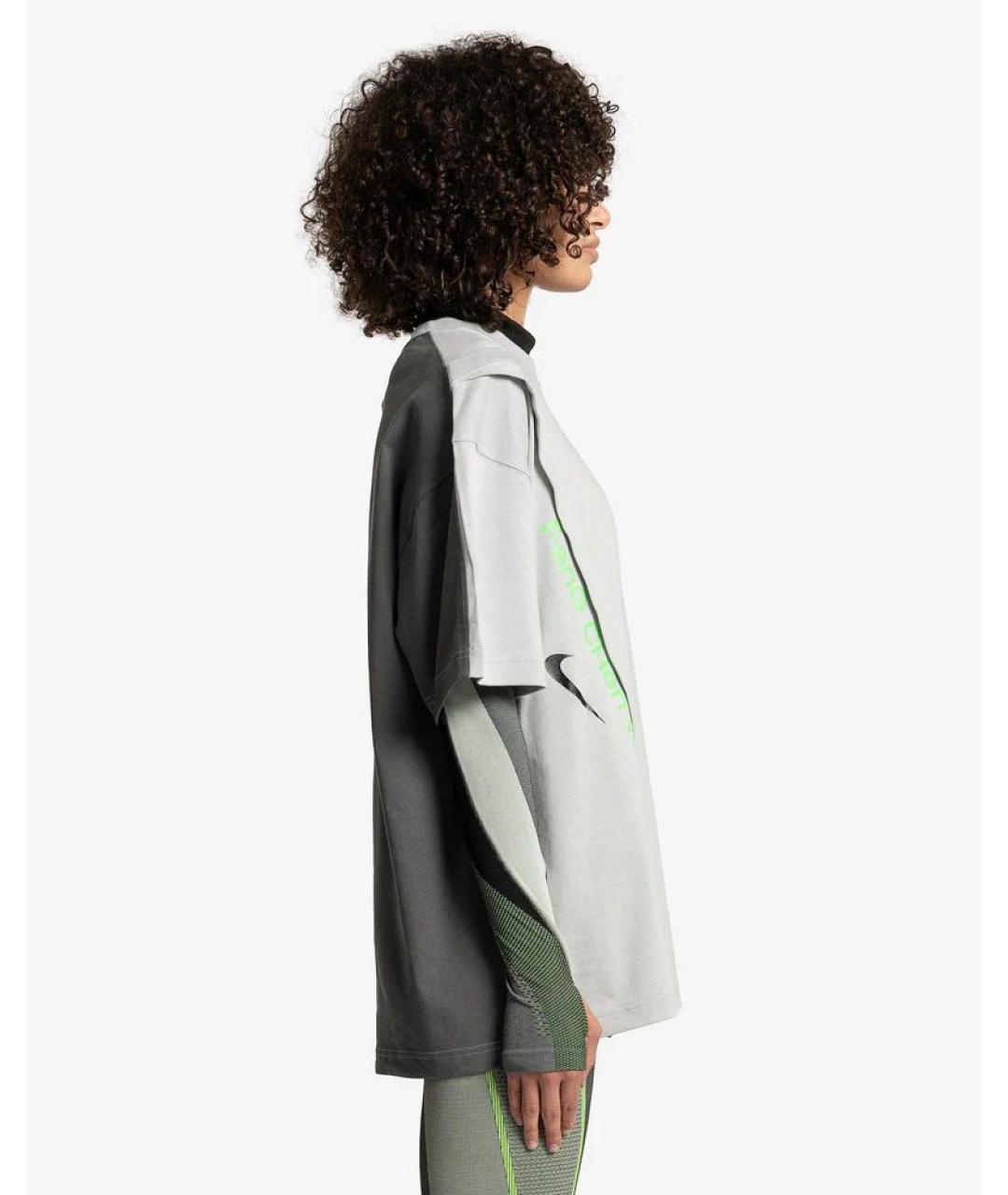 NIKE Серая хлопковая футболка, фото 5