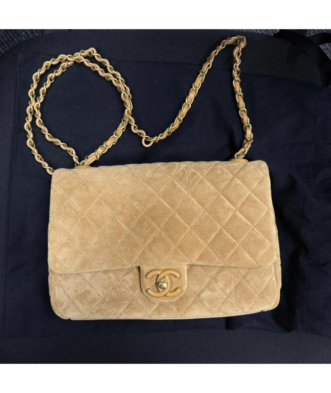 CHANEL Коричневая замшевая сумка через плечо, фото 2