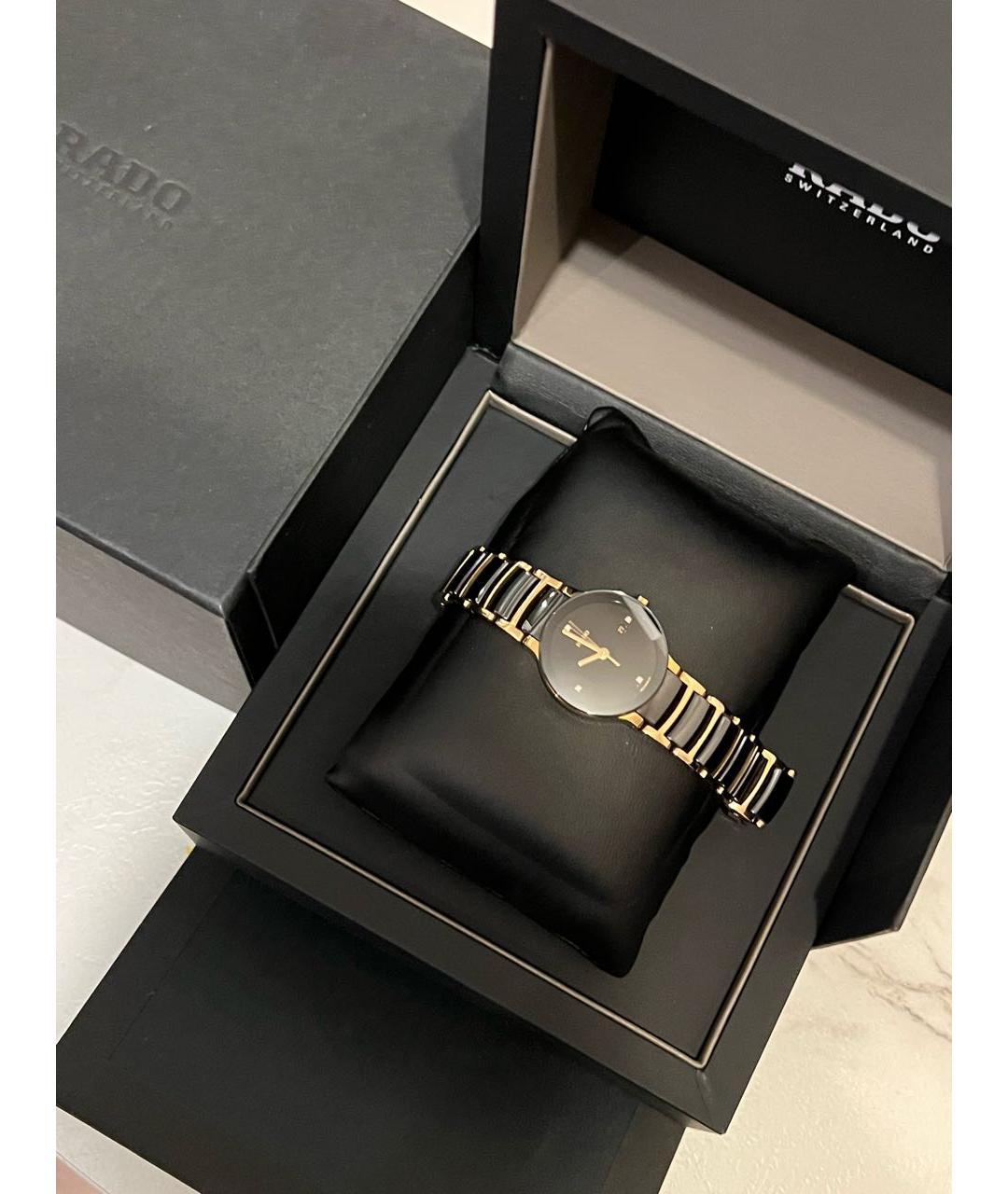 RADO Черные часы из желтого золота, фото 5