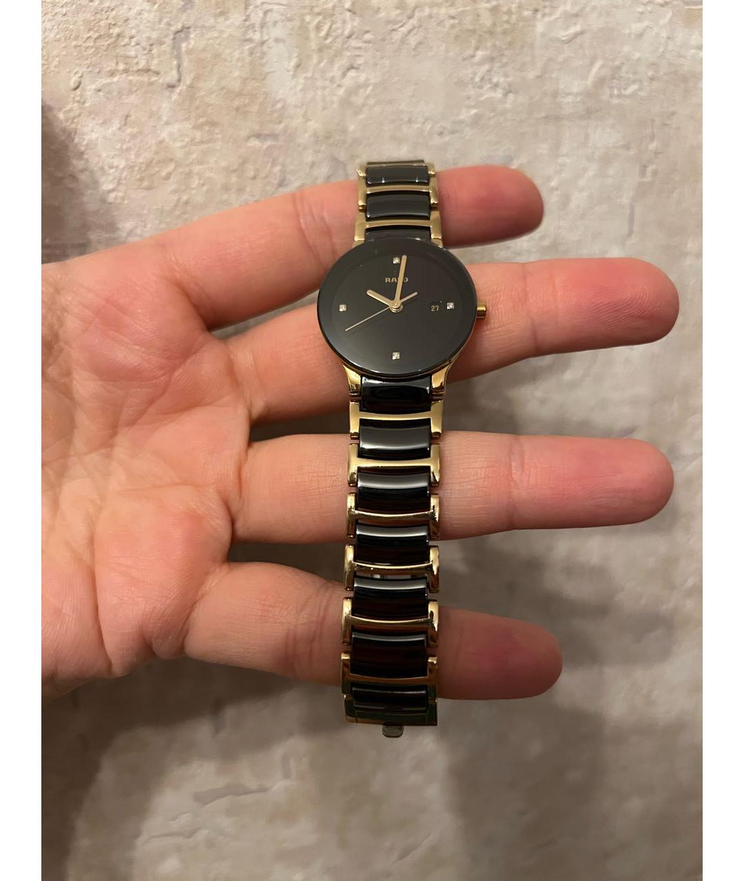 RADO Черные часы из желтого золота, фото 7