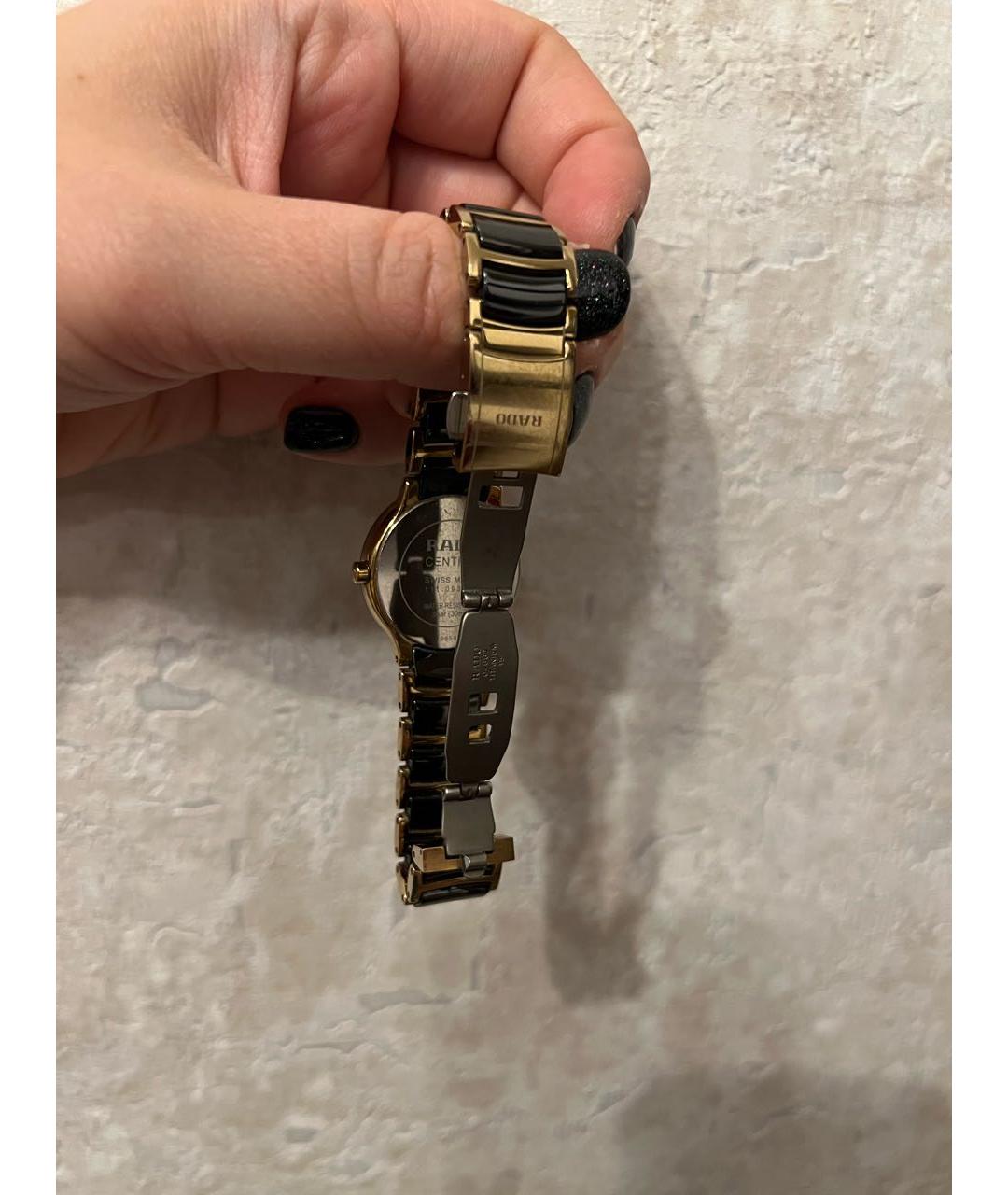 RADO Черные часы из желтого золота, фото 8