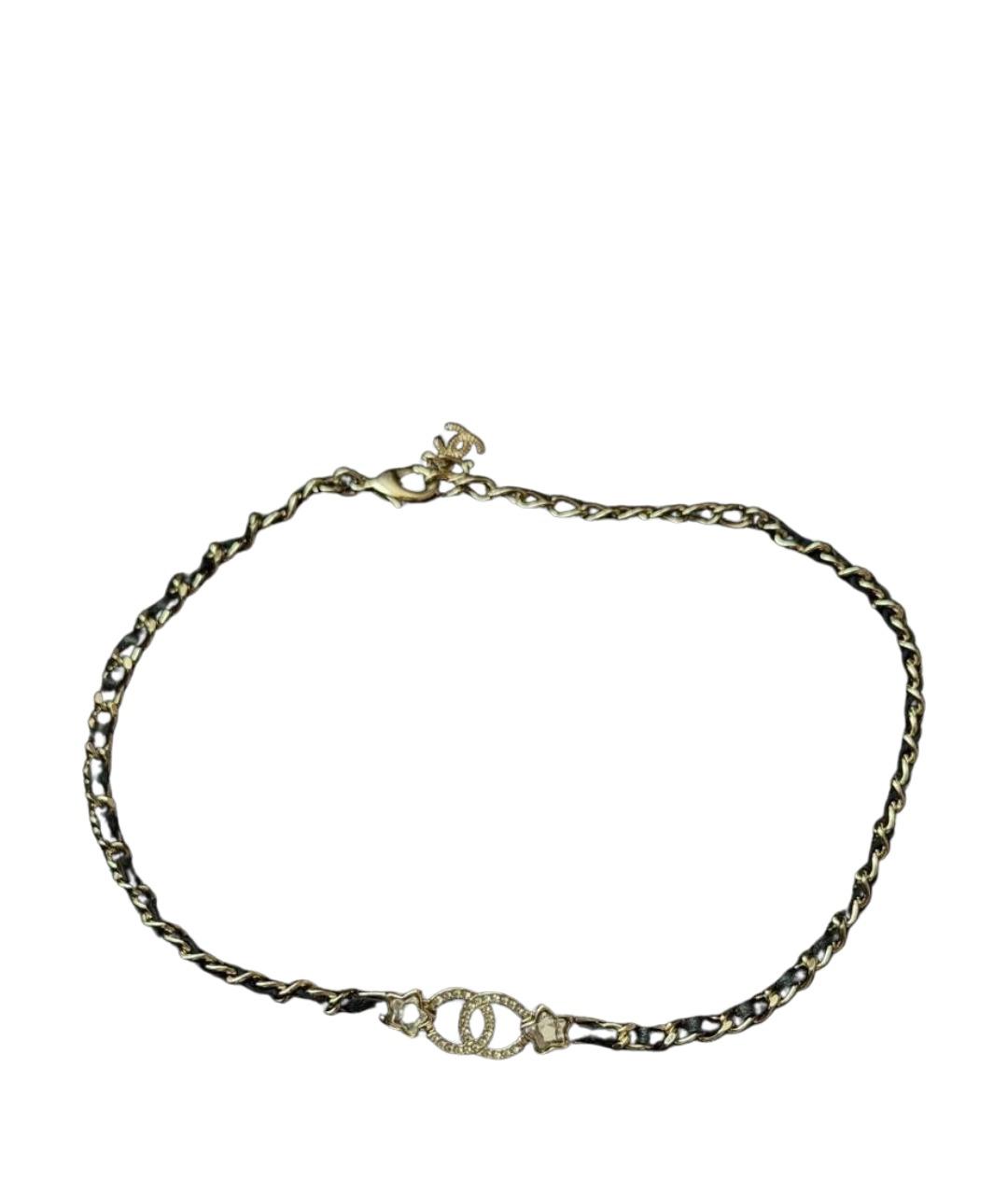 CHANEL Золотой кожаный чокер, фото 1