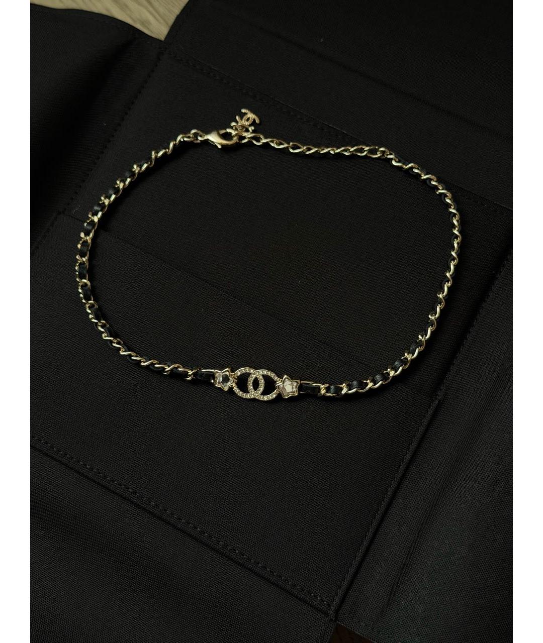 CHANEL Золотой кожаный чокер, фото 5