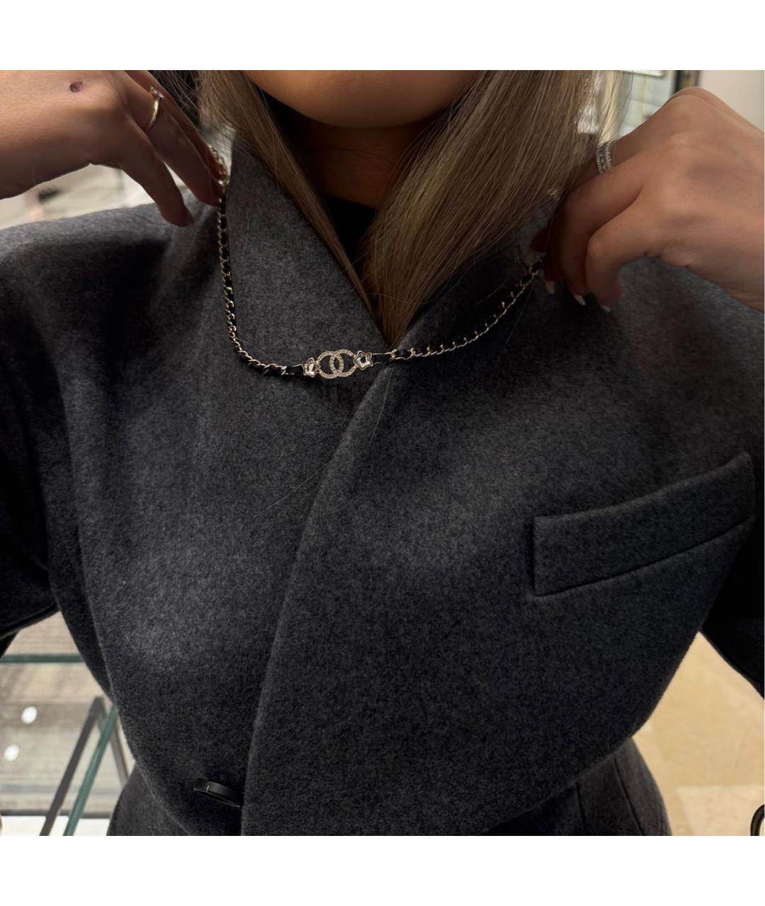 CHANEL Золотой кожаный чокер, фото 4