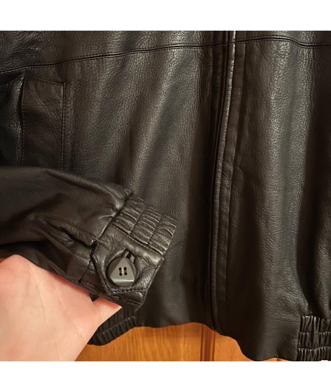 ZILLI Черная кожаная куртка, фото 4