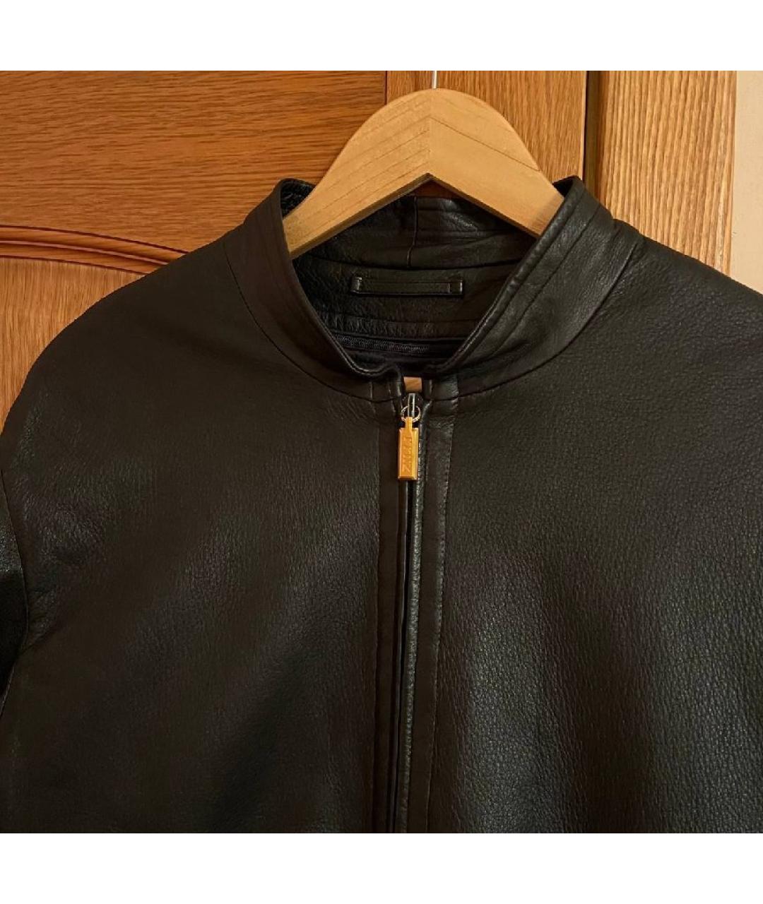 ZILLI Черная кожаная куртка, фото 3