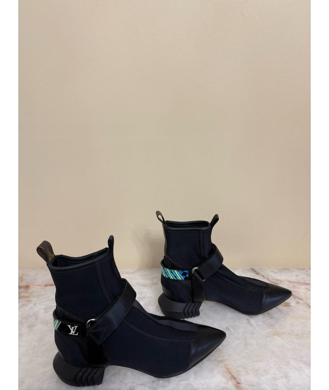 LOUIS VUITTON Черные кожаные ботильоны, фото 5