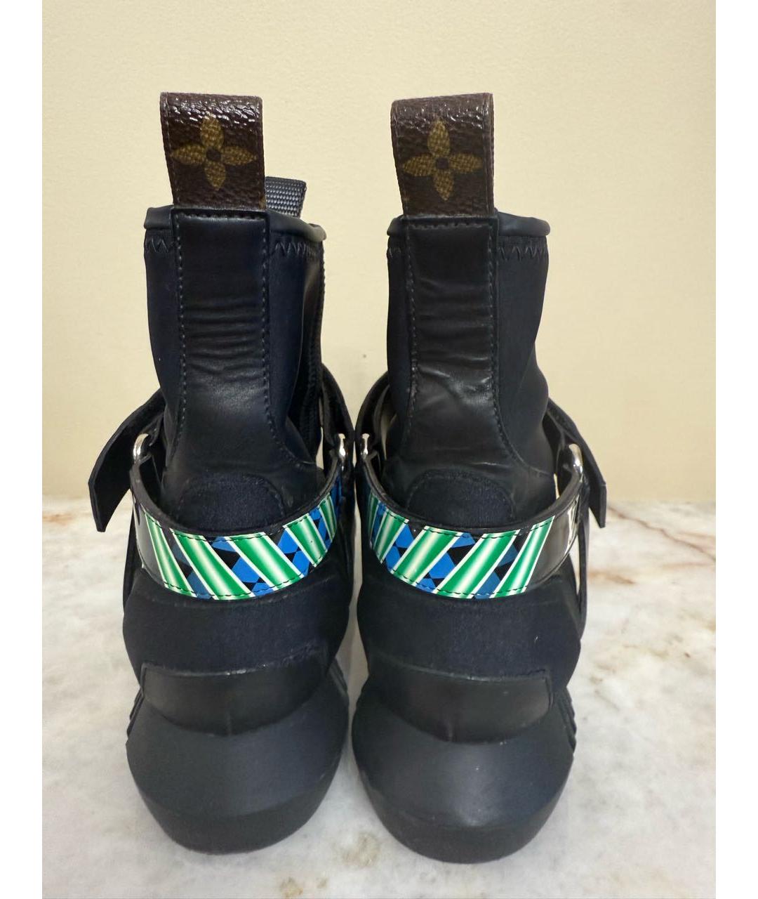 LOUIS VUITTON Черные кожаные ботильоны, фото 4