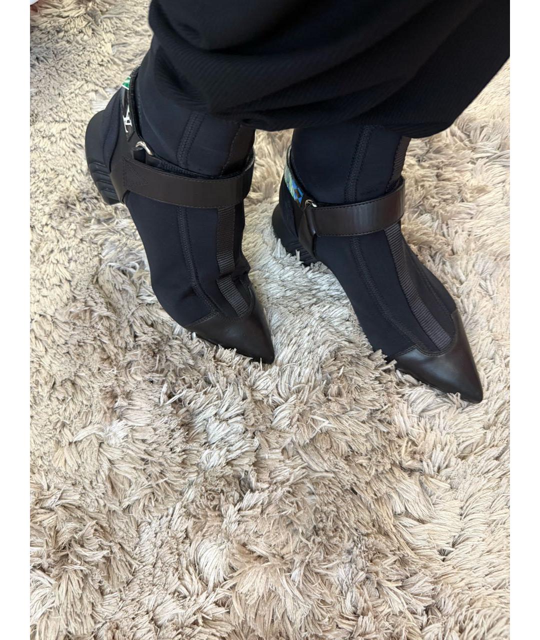 LOUIS VUITTON Черные кожаные ботильоны, фото 7