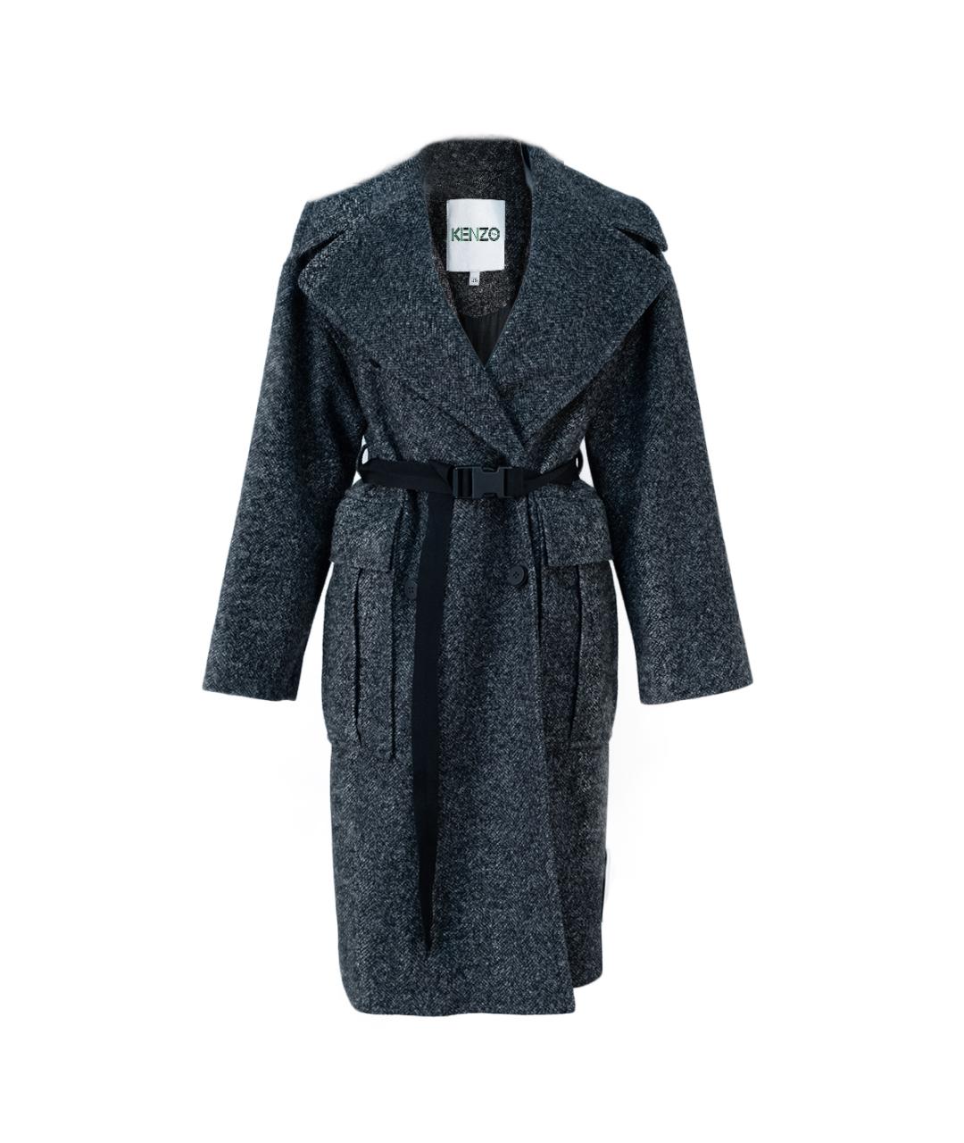 KENZO Серое шерстяное пальто, фото 1